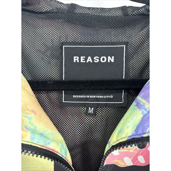 Reason Graffiti Drip Smiley Face Hoodie Mens Medium Streetwear Hoodie Lined - Picture 2 of 9